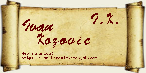 Ivan Kožović vizit kartica